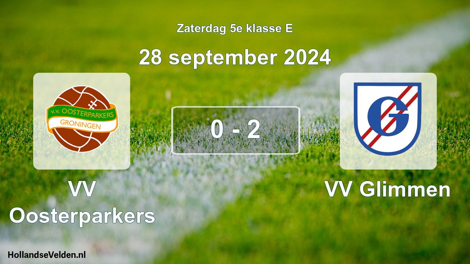 Total number of matches played: VV Oosterparkers - VV Glimmen 0 - 2 (28 September 2024)