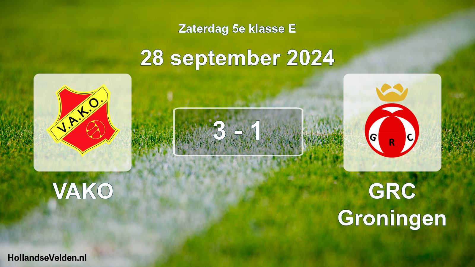 Total number of matches played: VAKO - GRC Groningen 3 - 1 (28 September 2024)