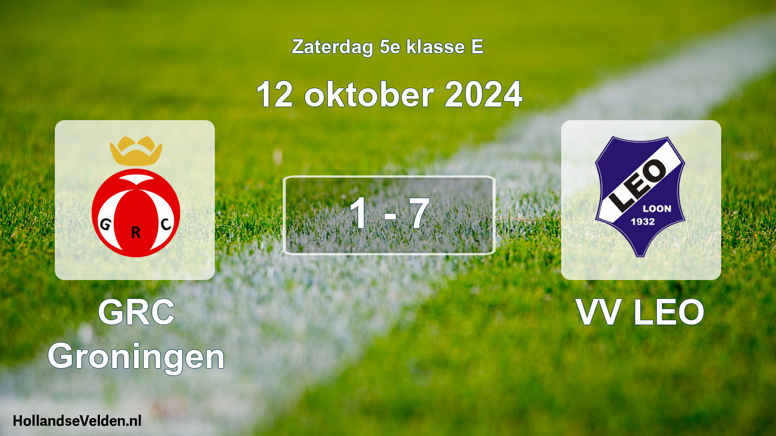 Total number of matches played: GRC Groningen - VV LEO 1 - 7 (12 October 2024)