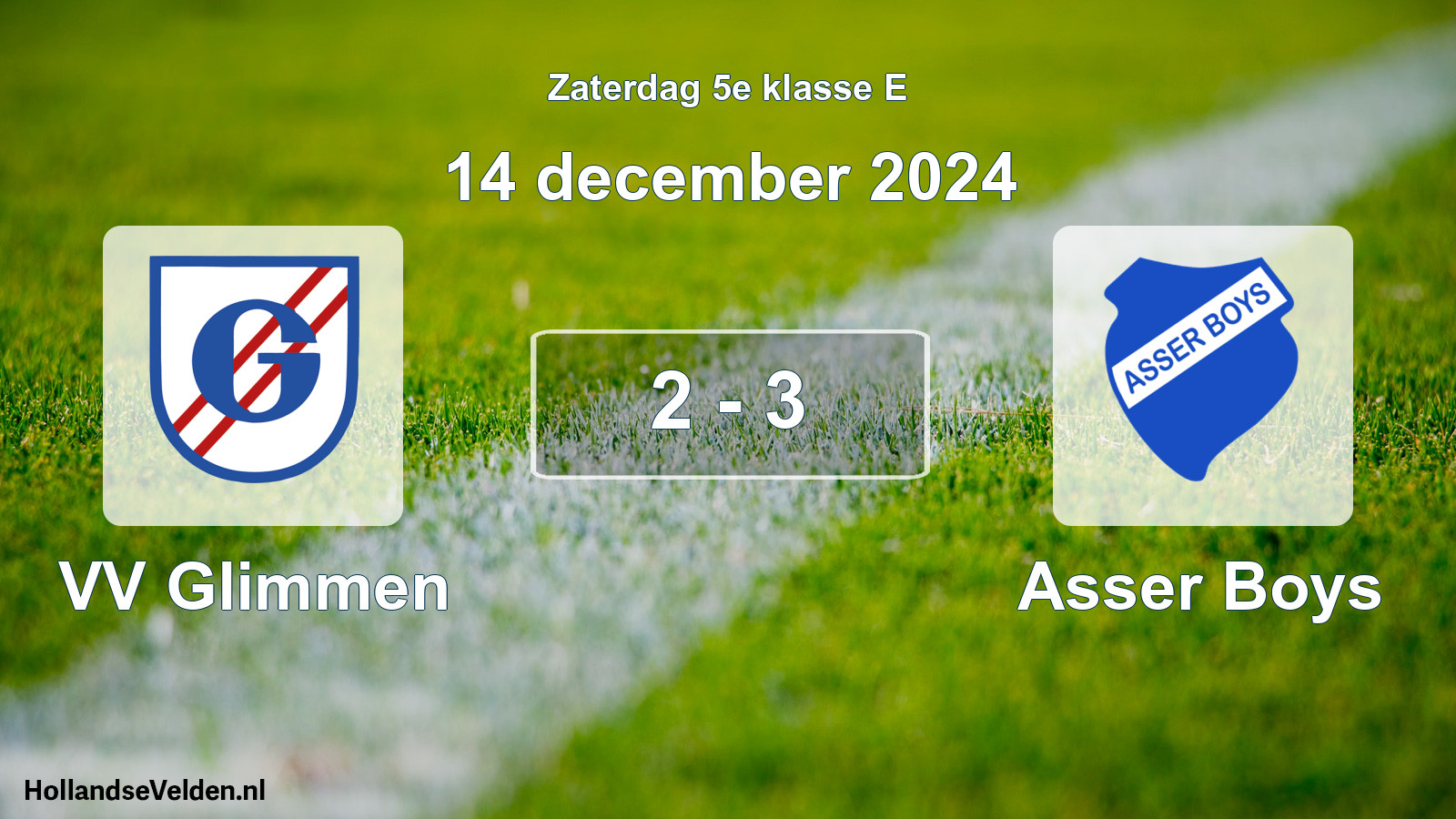 Total number of matches played: VV Glimmen - Asser Boys 2 - 3 (14 December 2024)