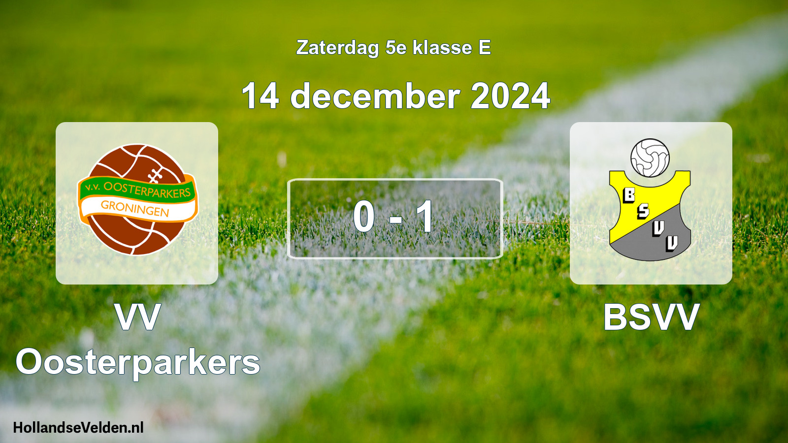 Total number of matches played: VV Oosterparkers - BSVV 0 - 1 (14 December 2024)