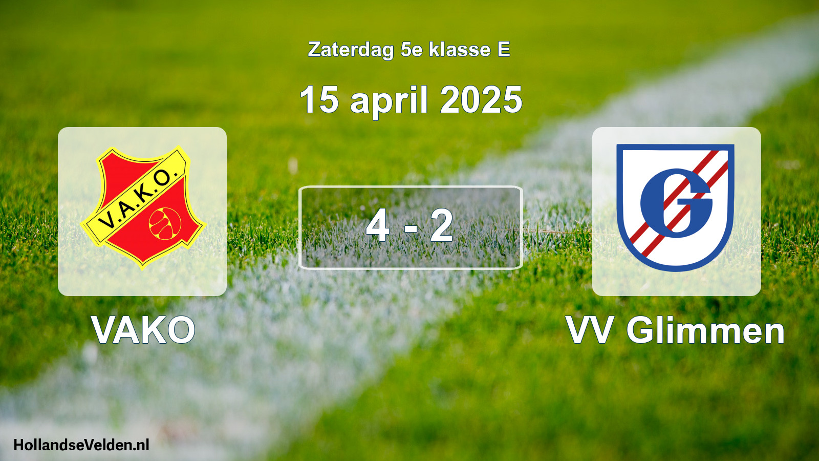 Total number of matches played: VAKO - VV Glimmen 4 - 2 (15 April 2025)