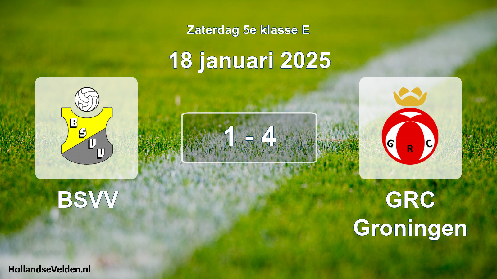 Total number of matches played: BSVV - GRC Groningen 1 - 4 (18 January 2025)