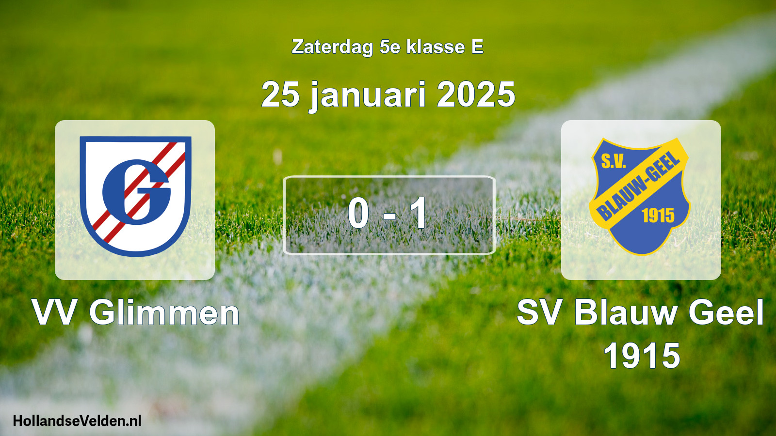 Total number of matches played: VV Glimmen - SV Blauw Geel 1915 0 - 1 (25 January 2025)