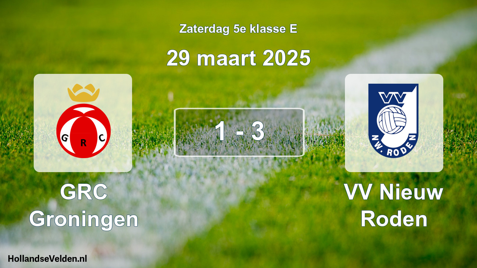 Total number of matches played: GRC Groningen - VV Nieuw Roden 1 - 3 (29 March 2025)