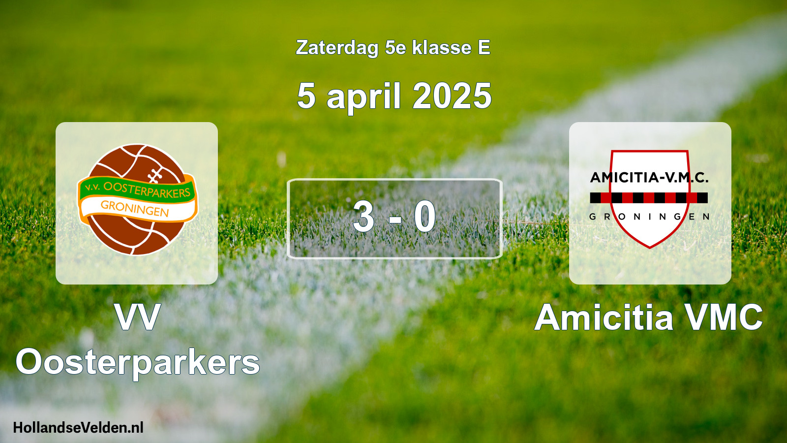 Total number of matches played: VV Oosterparkers - Amicitia VMC 3 - 0 (5 April 2025)