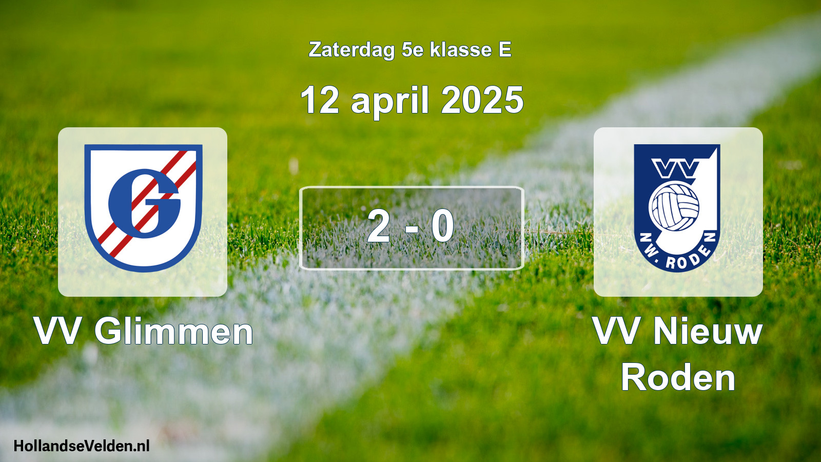 Total number of matches played: VV Glimmen - VV Nieuw Roden 2 - 0 (12 April 2025)