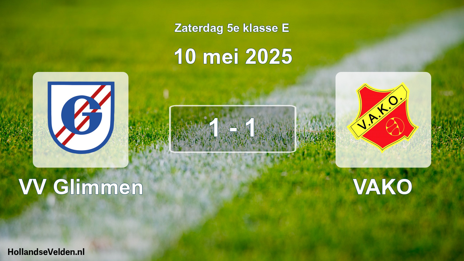 Total number of matches played: VV Glimmen - VAKO 1 - 1 (10 May 2025)