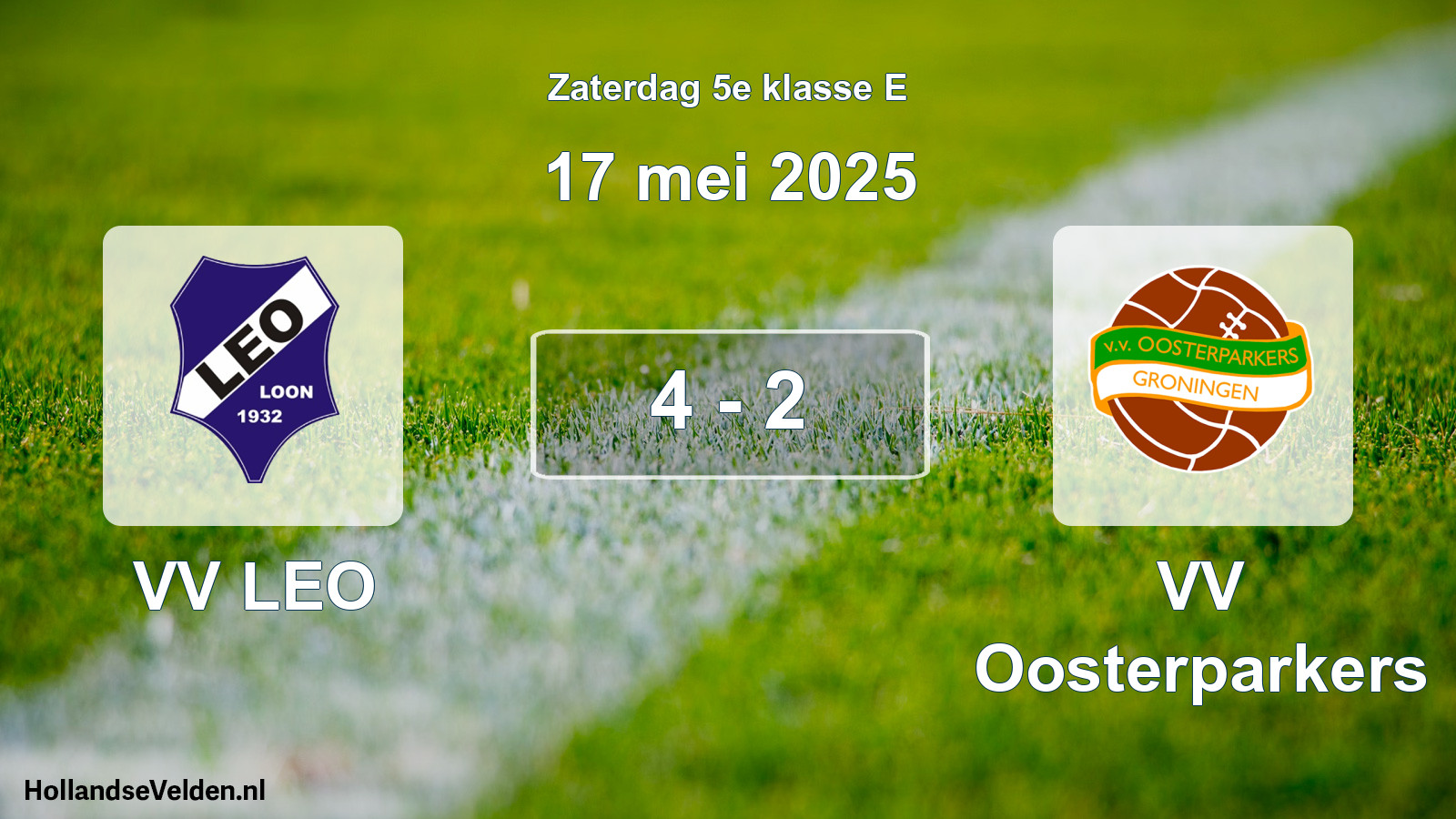 Total number of matches played: VV LEO - VV Oosterparkers 4 - 2 (17 May 2025)