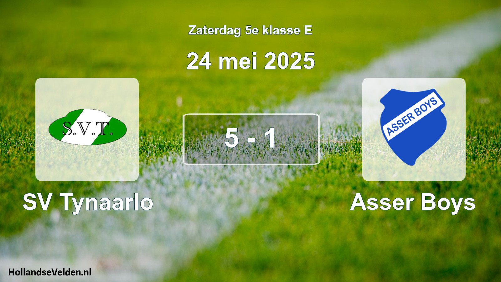 Total number of matches played: SV Tynaarlo - Asser Boys 5 - 1 (24 May 2025)