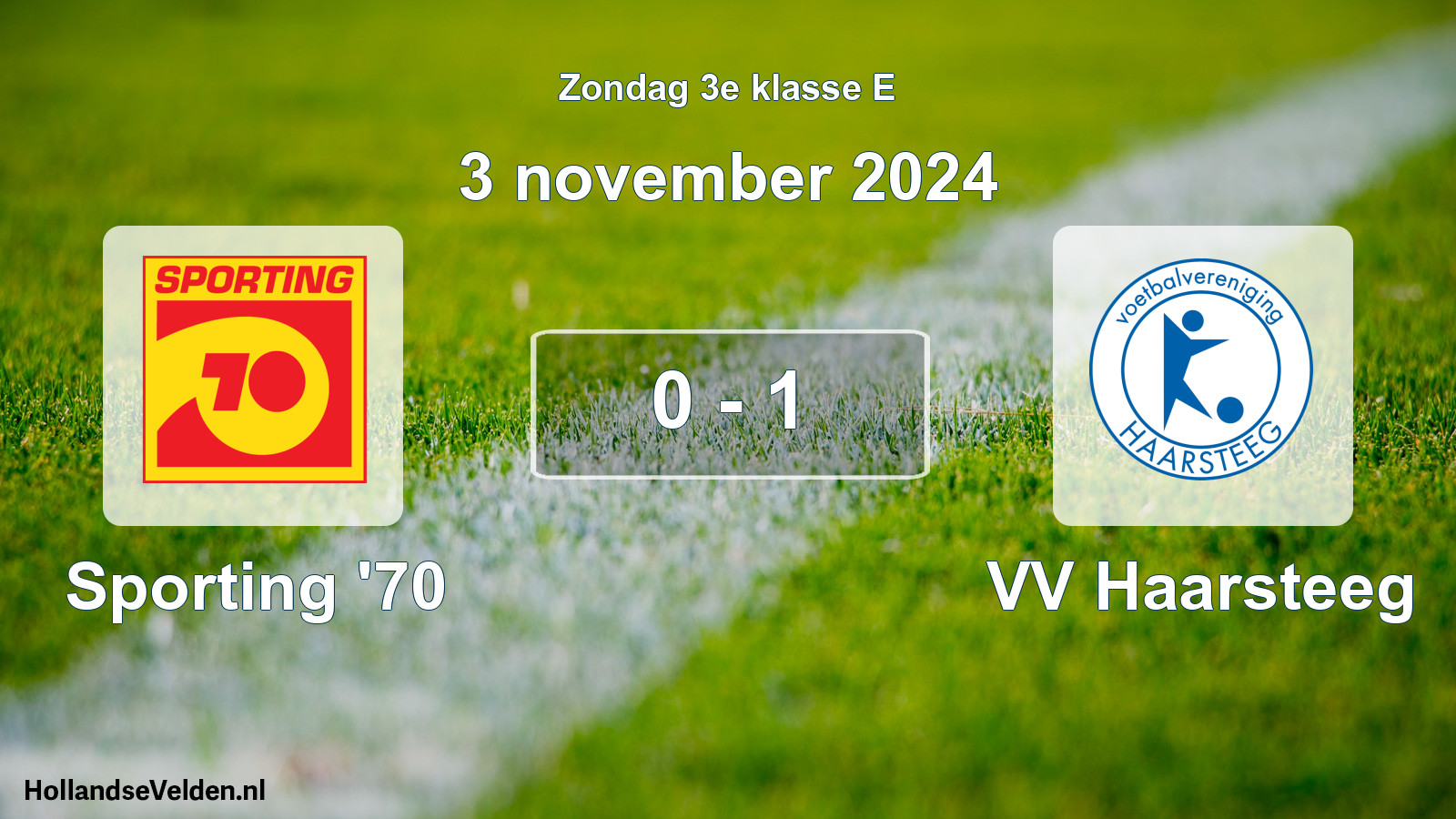 Total number of matches played: Sporting '70 - VV Haarsteeg 0 - 1 (3 November 2024)