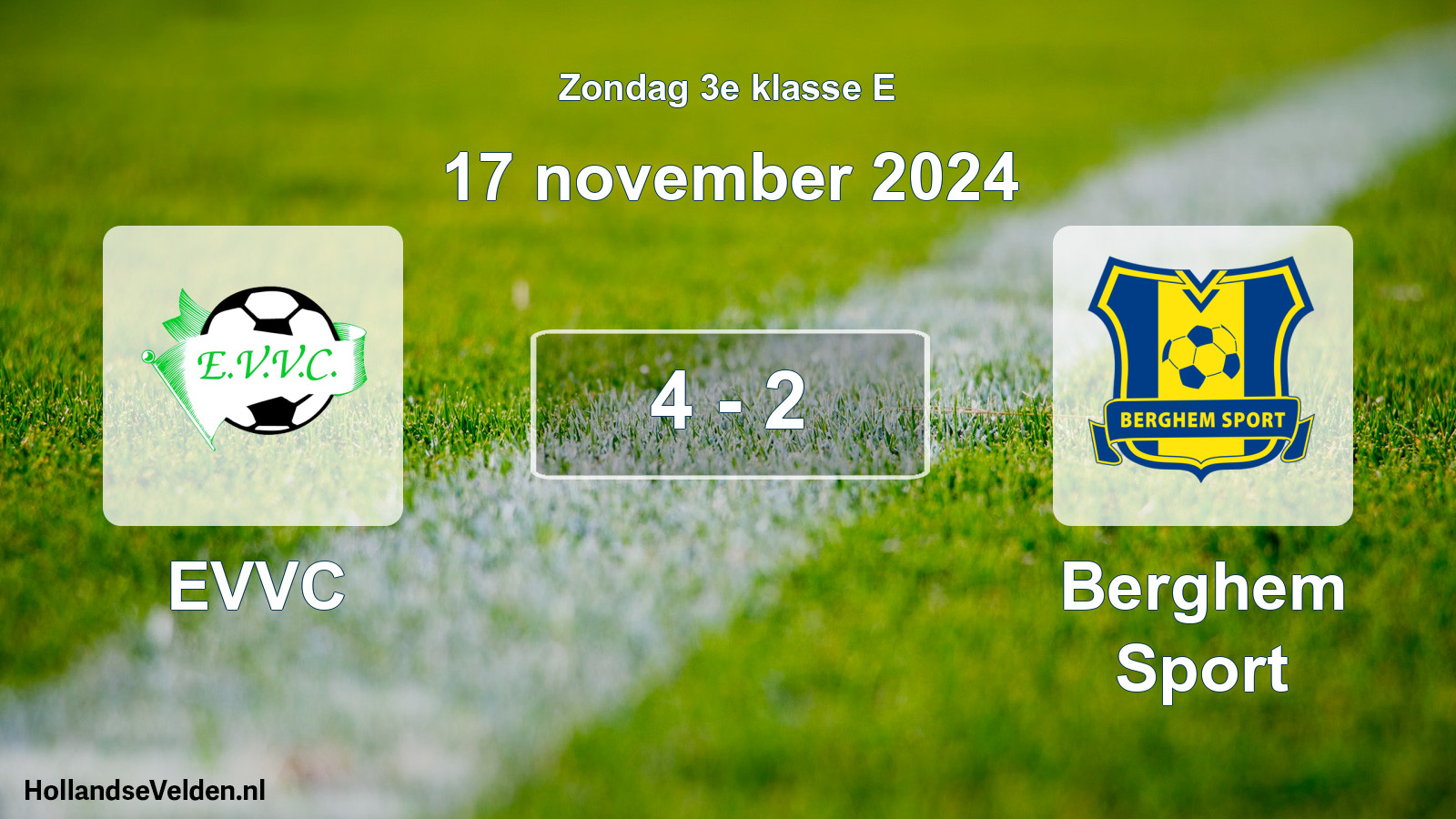 Total number of matches played: EVVC - Berghem Sport 4 - 2 (17 November 2024)