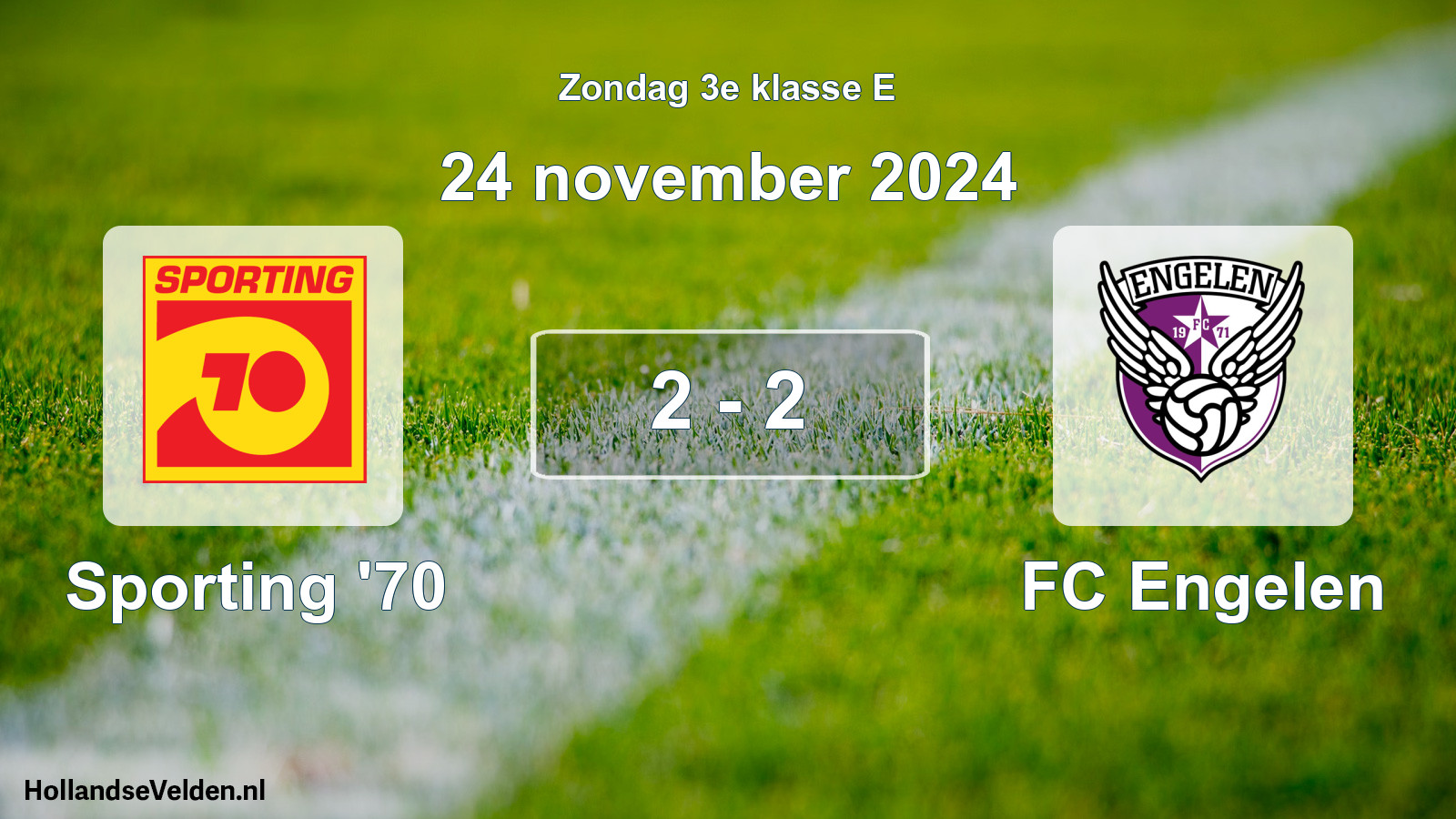 Total number of matches played: Sporting '70 - FC Engelen 2 - 2 (24 November 2024)