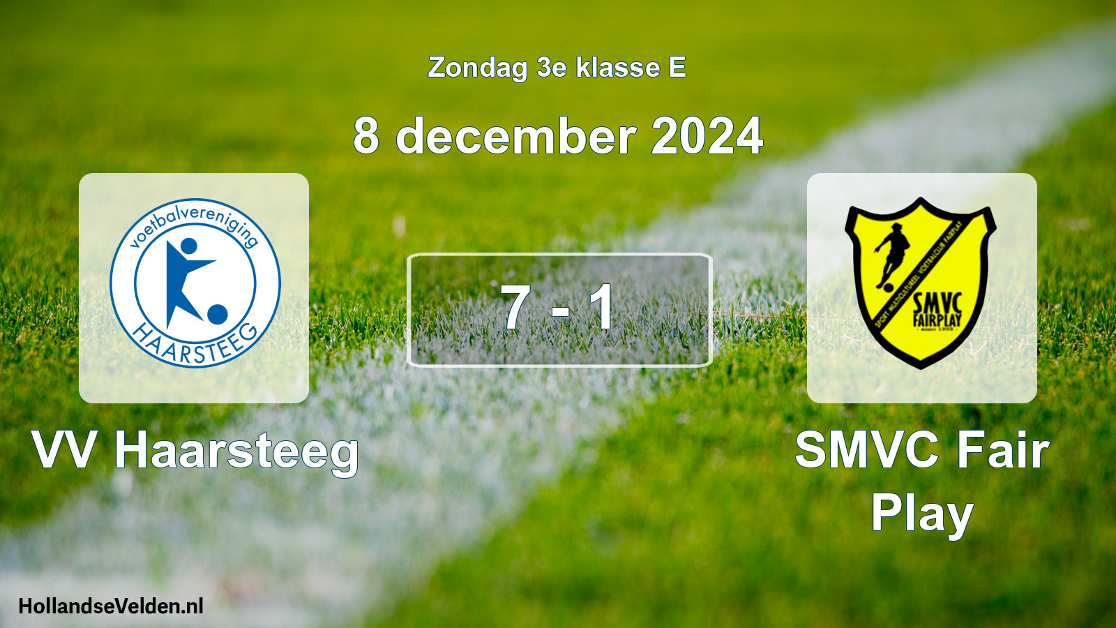 Total number of matches played: VV Haarsteeg - SMVC Fair Play 7 - 1 (8 December 2024)