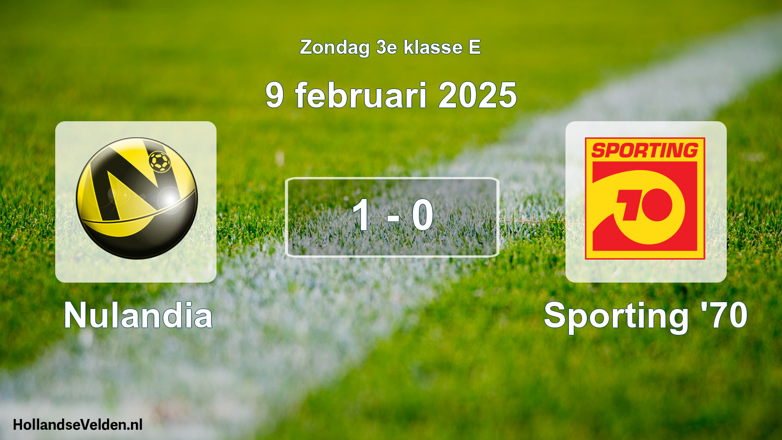 Total number of matches played: Nulandia - Sporting '70 1 - 0 (9 February 2025)