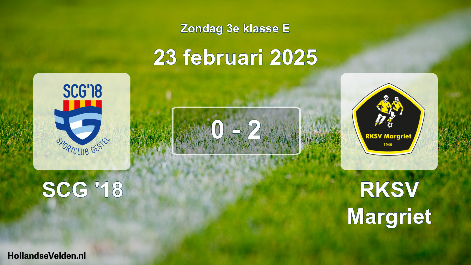 Total number of matches played: SCG '18 - RKSV Margriet 0 - 2 (23 February 2025)