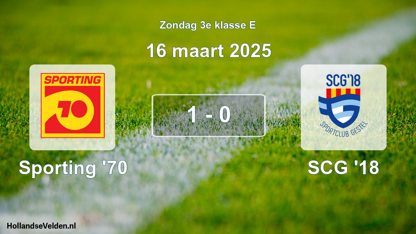 Total number of matches played: Sporting '70 - SCG '18 1 - 0 (16 March 2025)