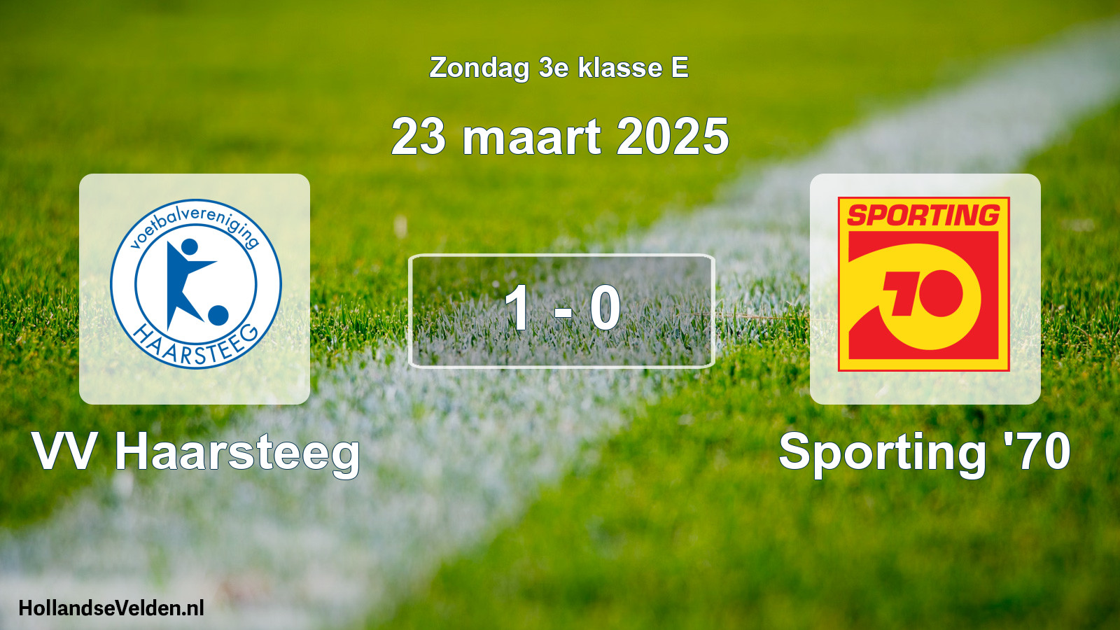Total number of matches played: VV Haarsteeg - Sporting '70 1 - 0 (23 March 2025)