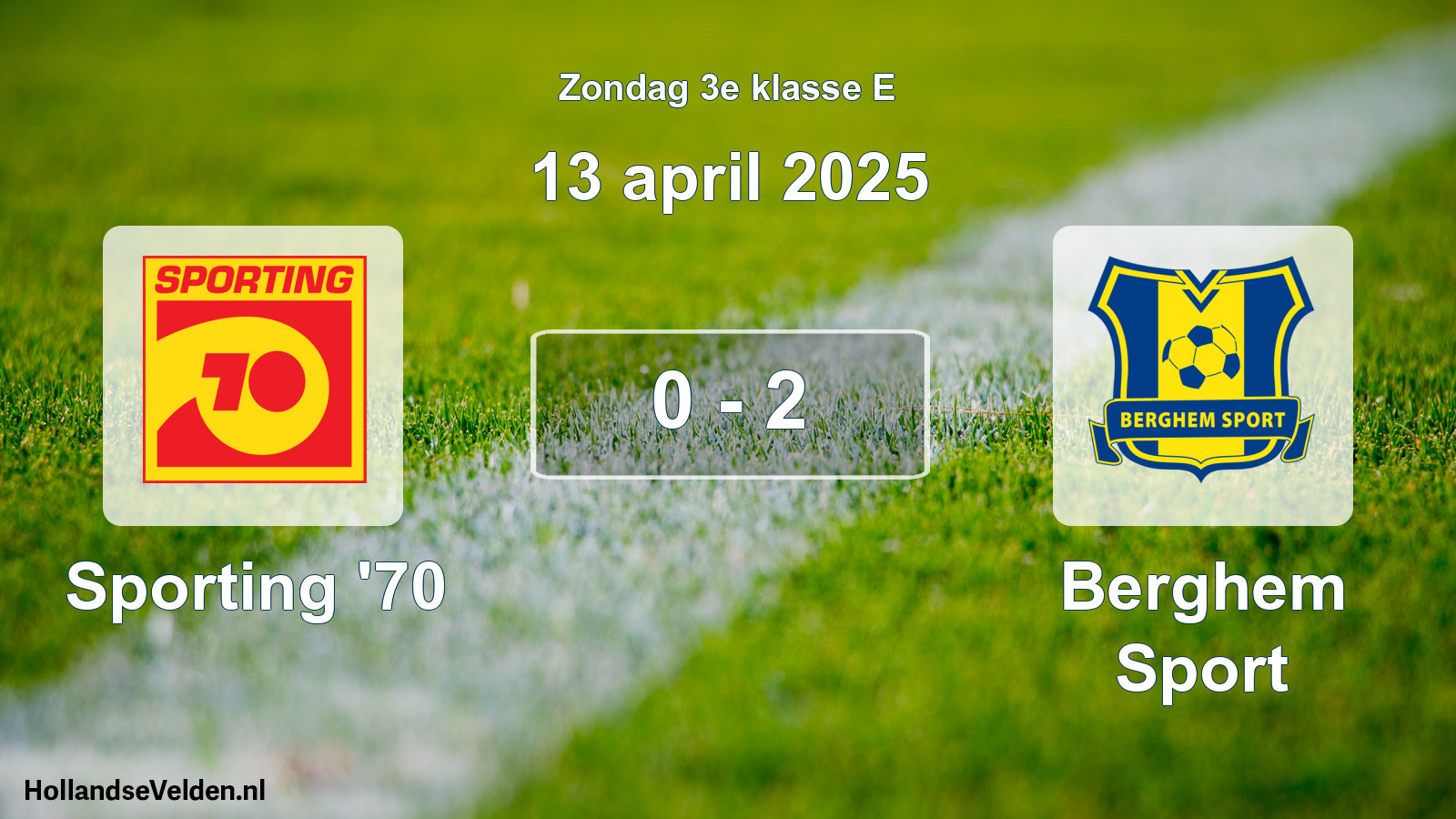 Total number of matches played: Sporting '70 - Berghem Sport 0 - 2 (13 April 2025)