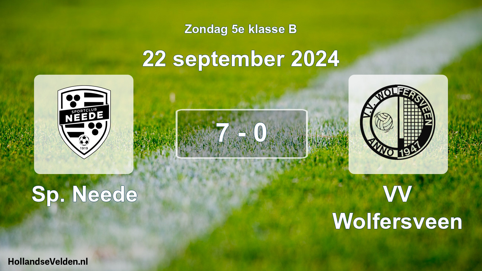 Total number of matches played: Sp. Neede - VV Wolfersveen 7 - 0 (22 September 2024)
