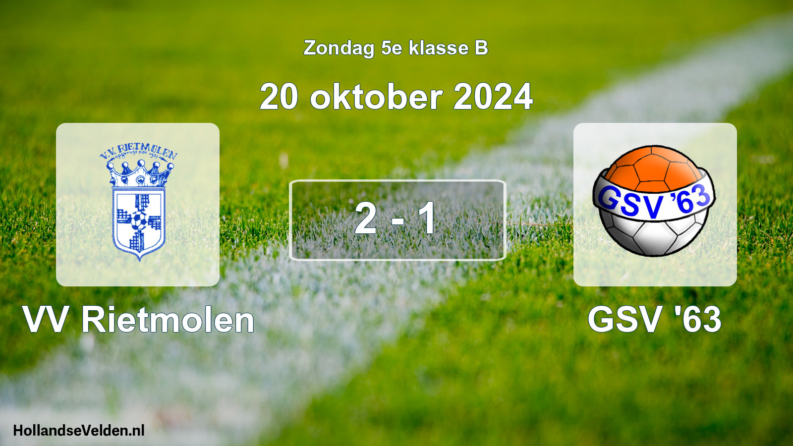Total number of matches played: VV Rietmolen - GSV '63 2 - 1 (20 October 2024)