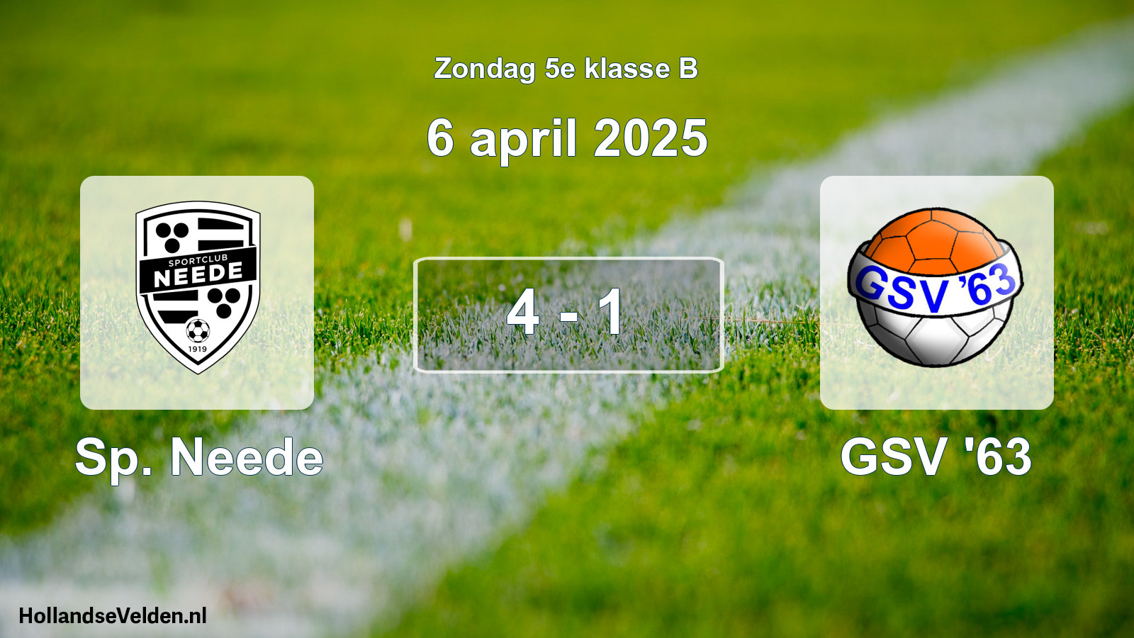 Total number of matches played: Sp. Neede - GSV '63 4 - 1 (6 April 2025)