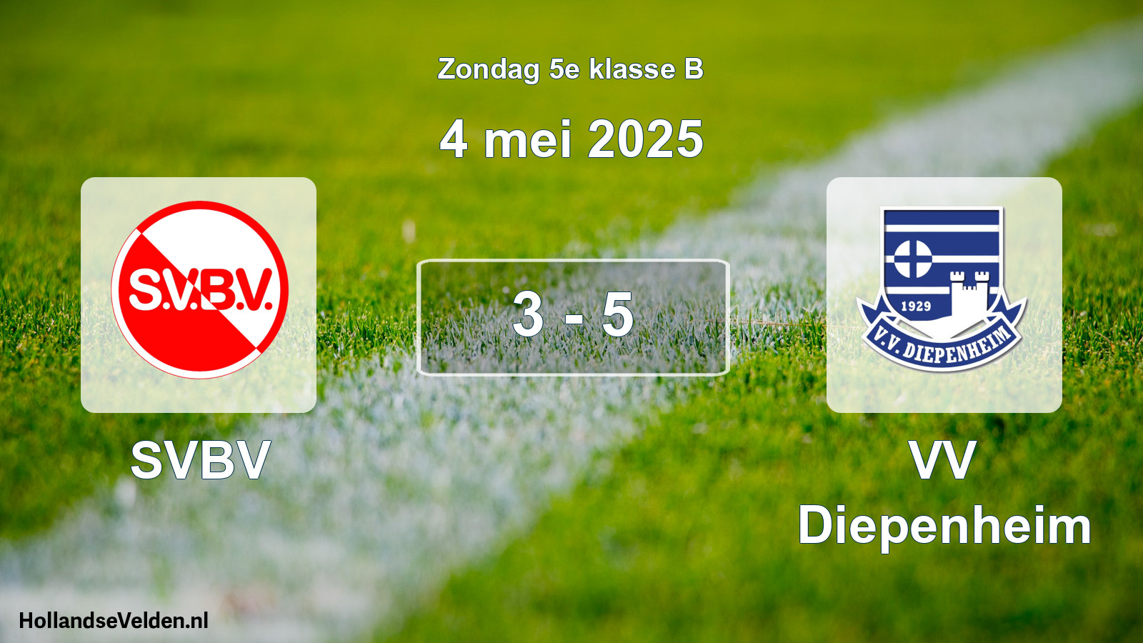 Total number of matches played: SVBV - VV Diepenheim 3 - 5 (4 May 2025)