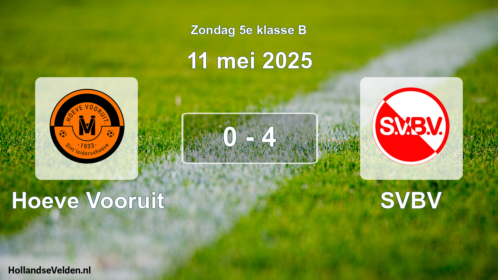 Total number of matches played: Hoeve Vooruit - SVBV 0 - 4 (11 May 2025)