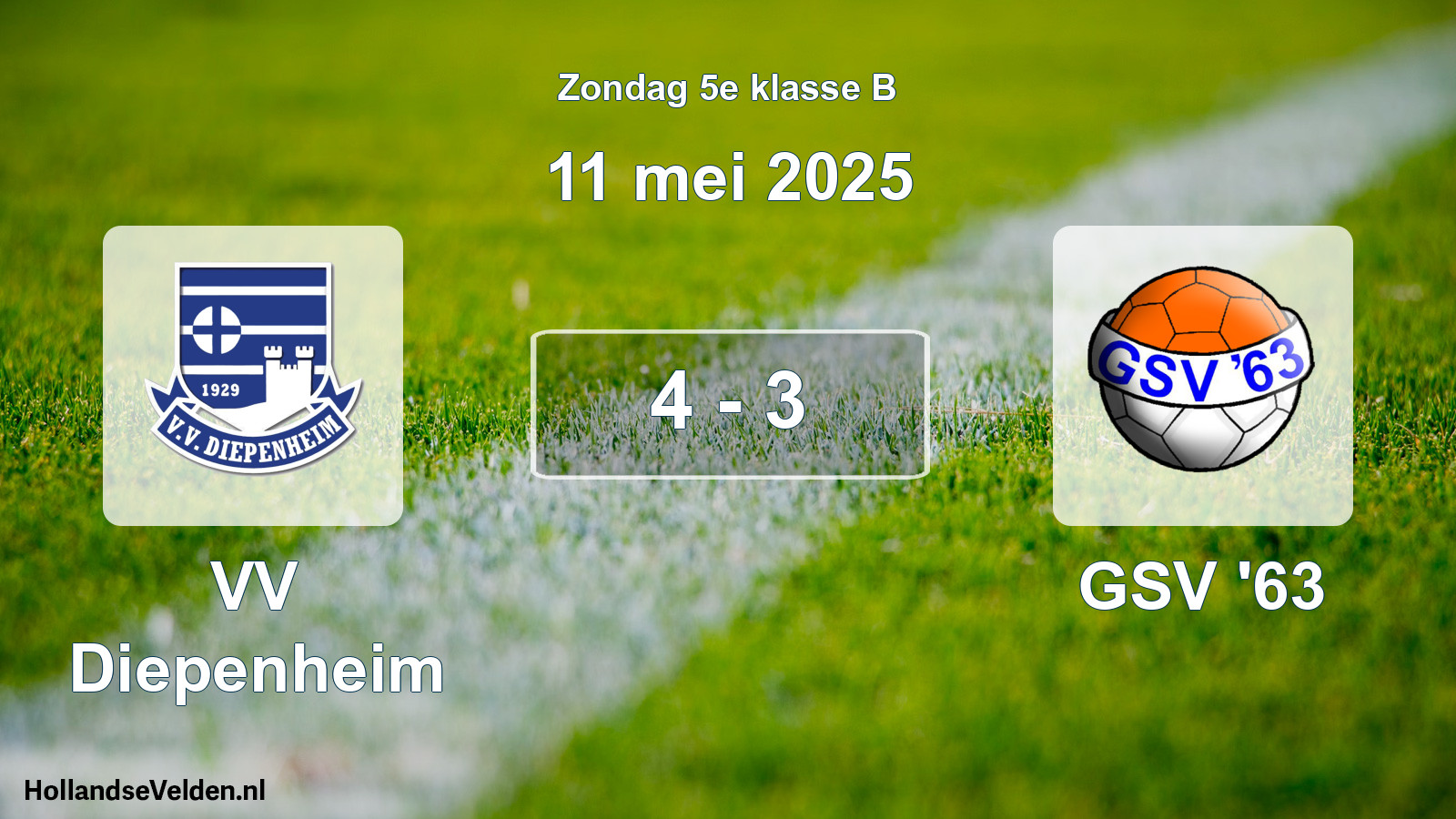 Total number of matches played: VV Diepenheim - GSV '63 4 - 3 (11 May 2025)