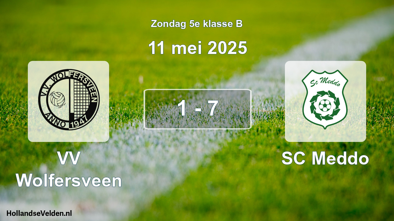 Total number of matches played: VV Wolfersveen - SC Meddo 1 - 7 (11 May 2025)