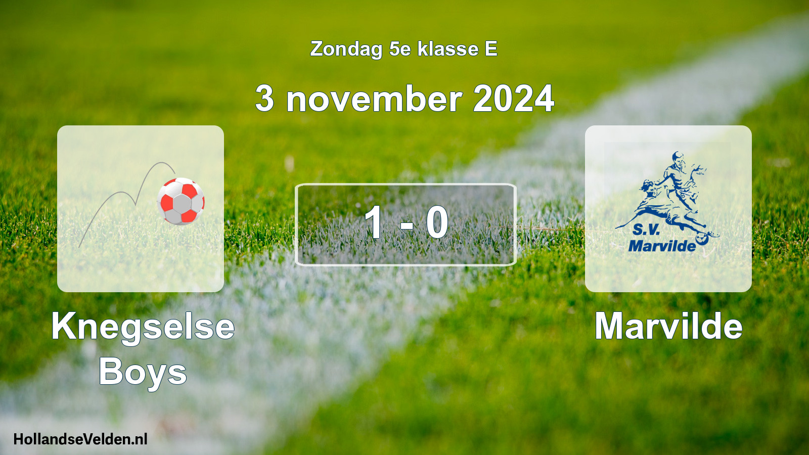 Total number of matches played: Knegselse Boys - Marvilde 1 - 0 (3 November 2024)