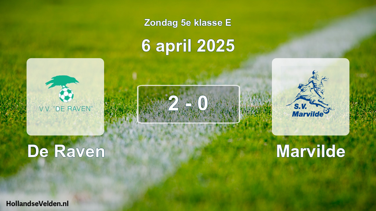 Total number of matches played: De Raven - Marvilde 2 - 0 (6 April 2025)