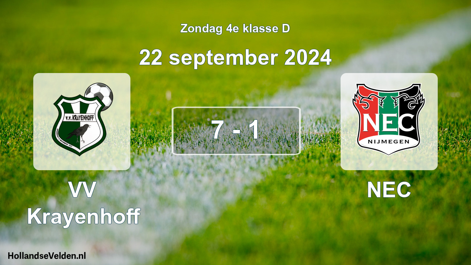 Total number of matches played: VV Krayenhoff - NEC 7 - 1 (22 September 2024)