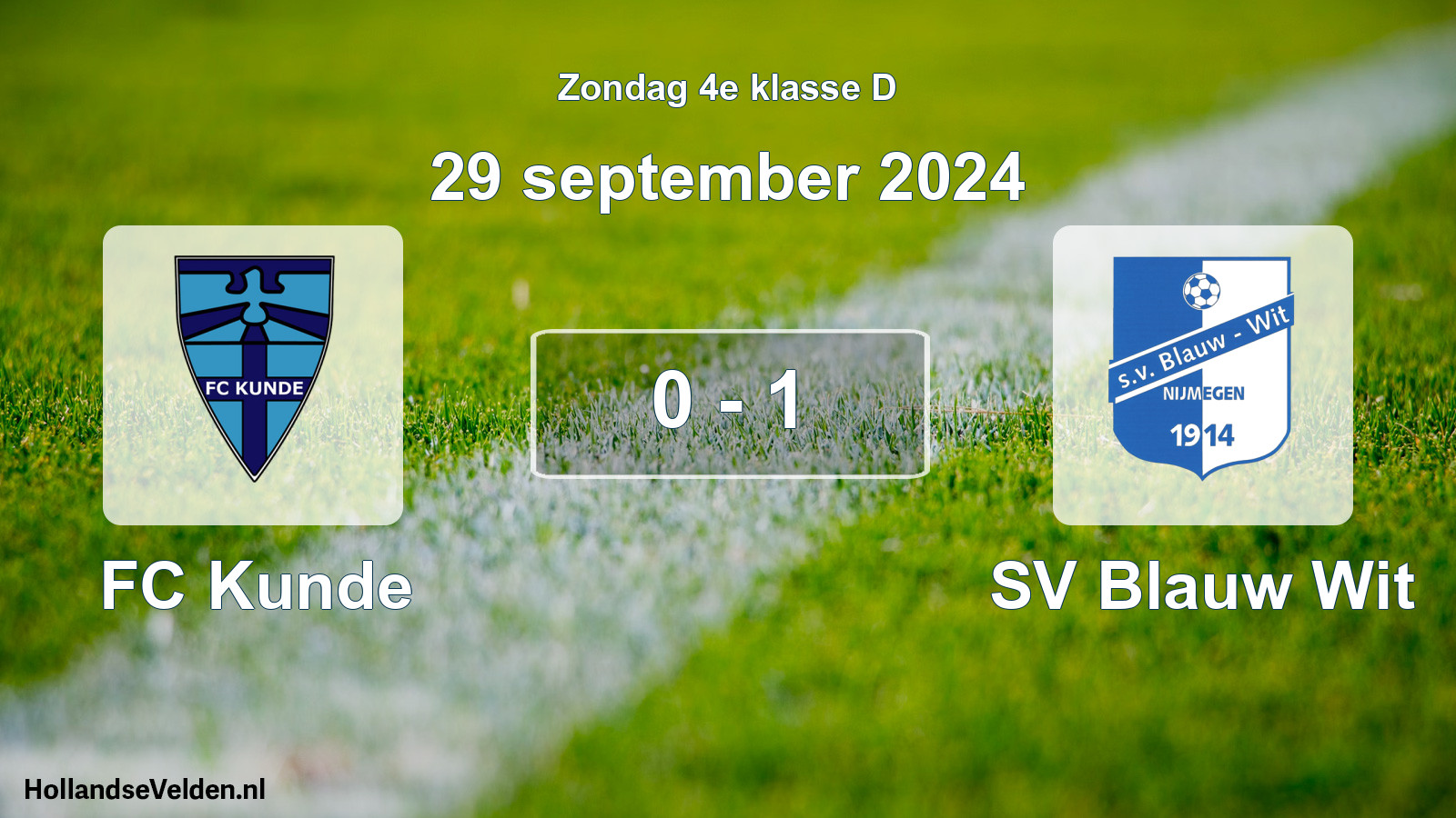 Total number of matches played: FC Kunde - SV Blauw Wit 0 - 1 (29 September 2024)
