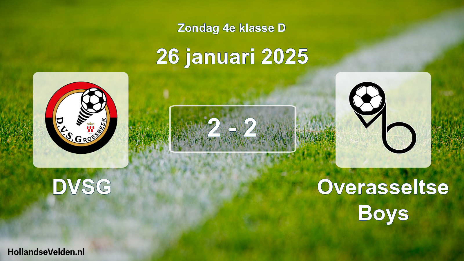 Total number of matches played: DVSG - Overasseltse Boys 2 - 2 (26 January 2025)