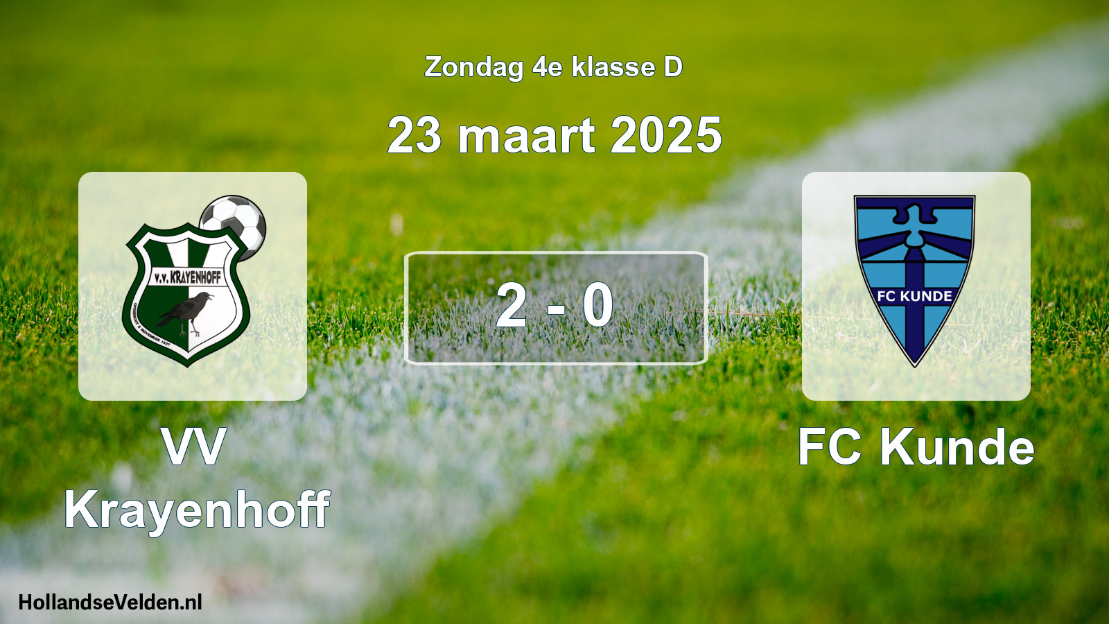 Total number of matches played: VV Krayenhoff - FC Kunde 2 - 0 (23 March 2025)