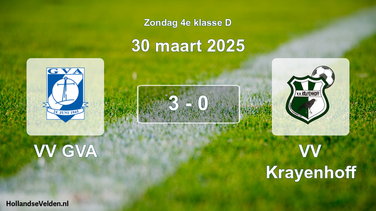 Total number of matches played: VV GVA - VV Krayenhoff 3 - 0 (30 March 2025)