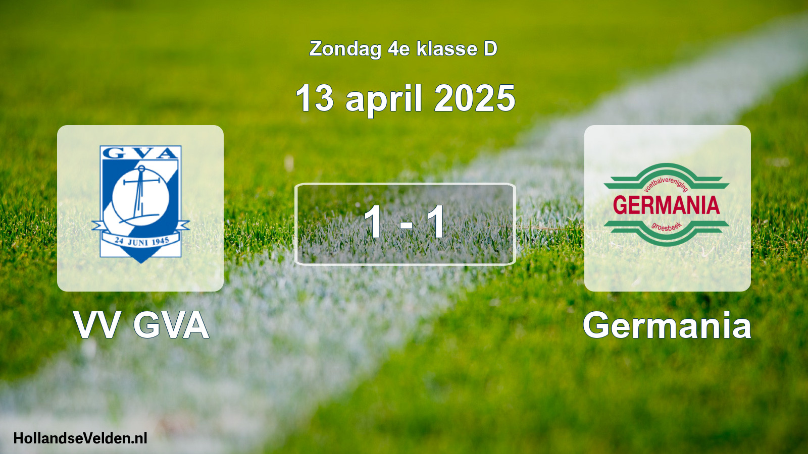 Total number of matches played: VV GVA - Germania 1 - 1 (13 April 2025)