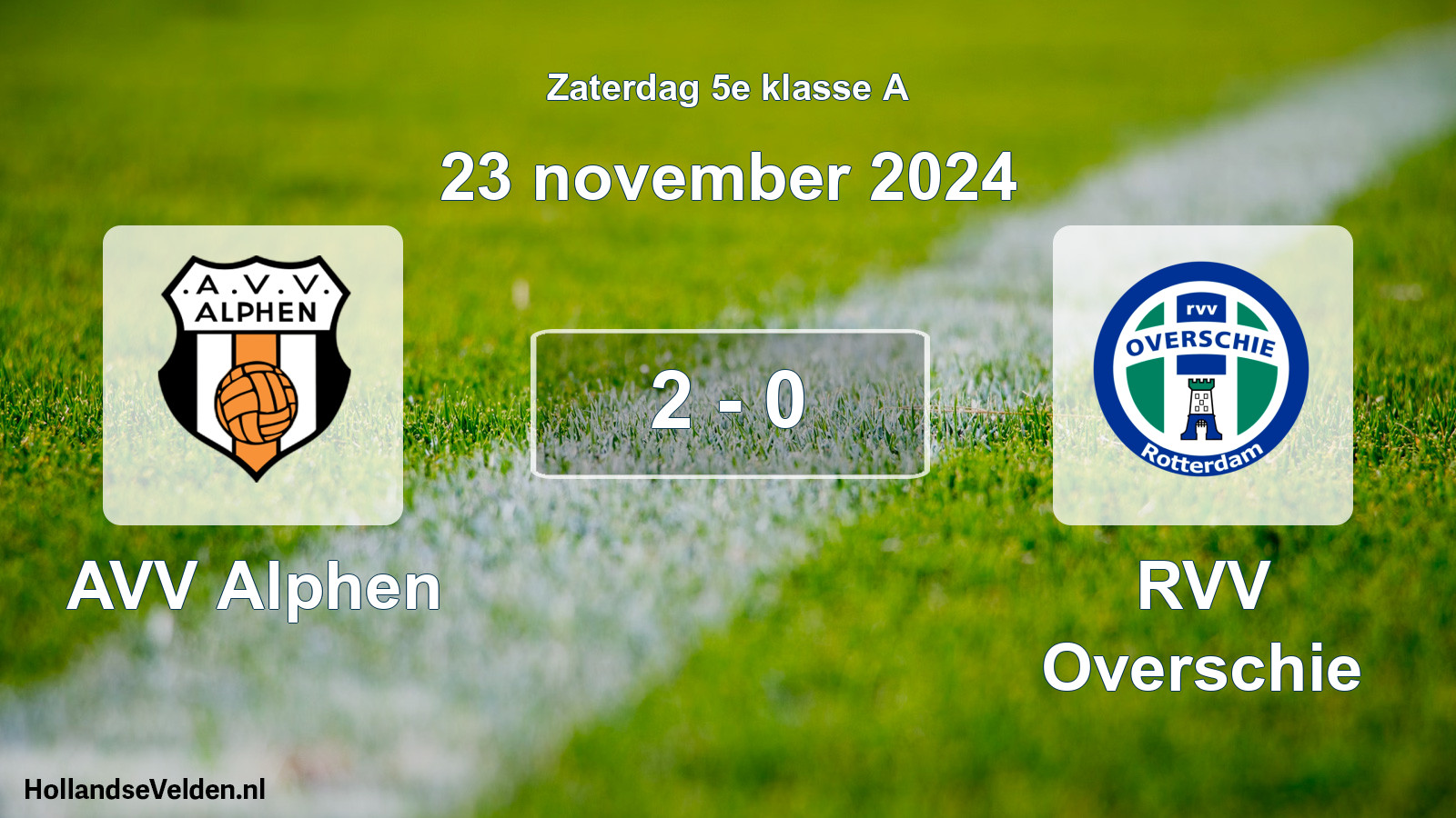 Total number of matches played: AVV Alphen - RVV Overschie 2 - 0 (23 November 2024)