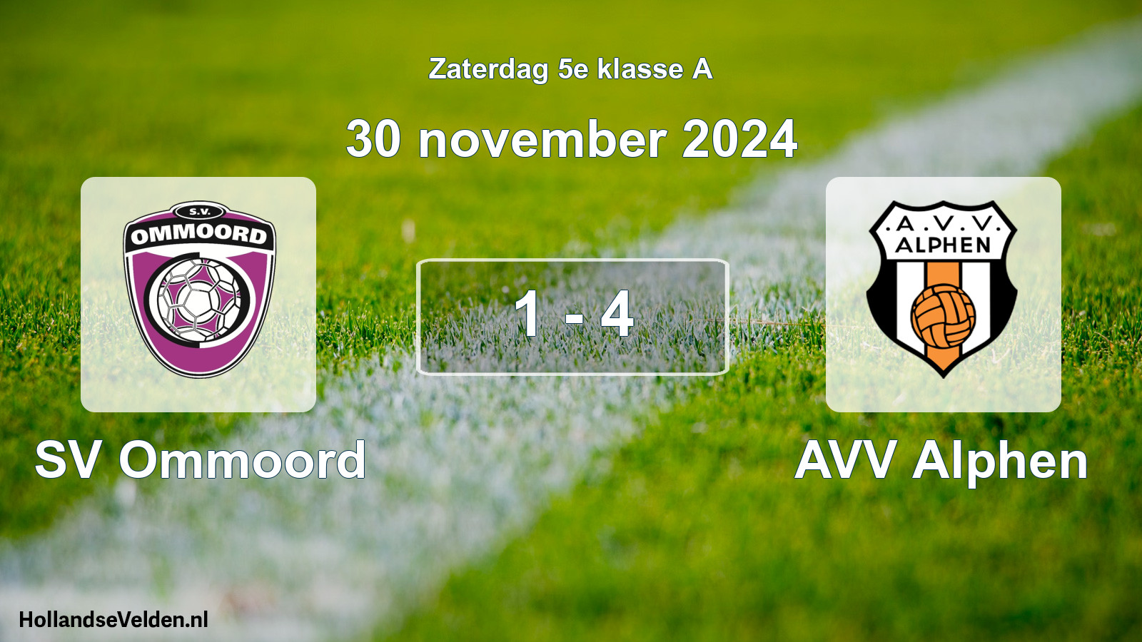 Total number of matches played: SV Ommoord - AVV Alphen 1 - 4 (30 November 2024)