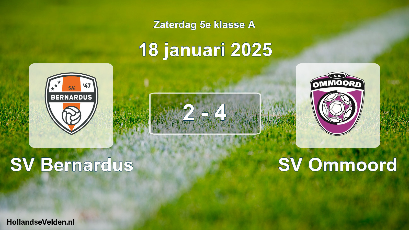 Total number of matches played: SV Bernardus - SV Ommoord 2 - 4 (18 January 2025)