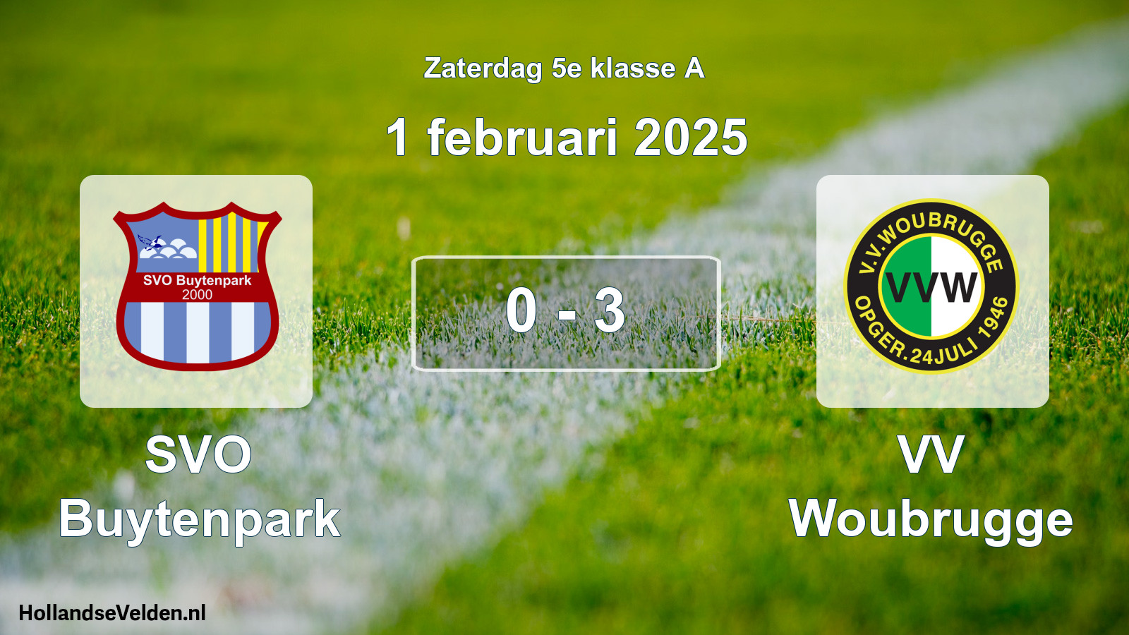 Total number of matches played: SVO Buytenpark - VV Woubrugge 0 - 3 (1 February 2025)