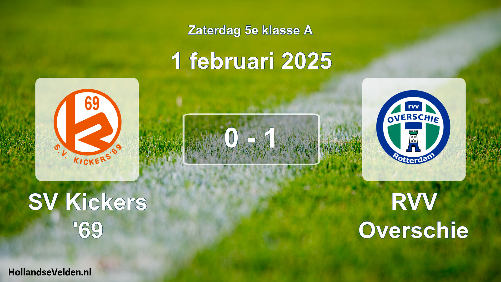 Total number of matches played: SV Kickers '69 - RVV Overschie 0 - 1 (1 February 2025)
