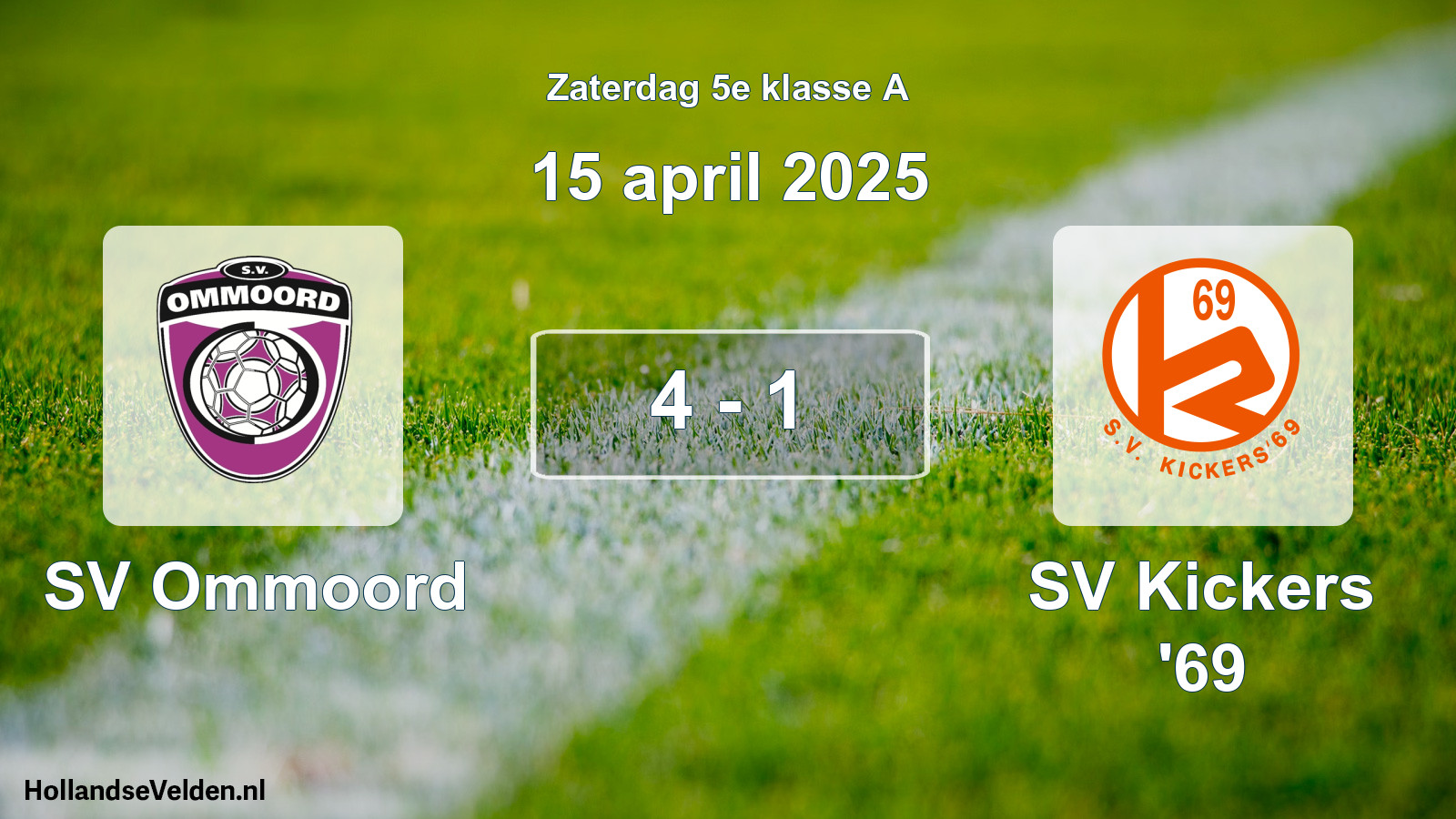 Total number of matches played: SV Ommoord - SV Kickers '69 4 - 1 (15 April 2025)