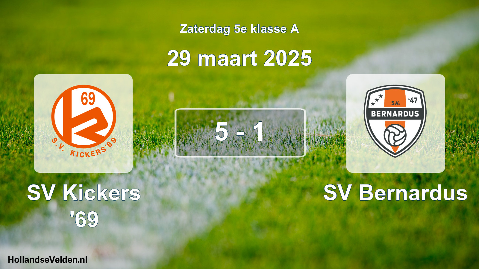 Total number of matches played: SV Kickers '69 - SV Bernardus 5 - 1 (29 March 2025)