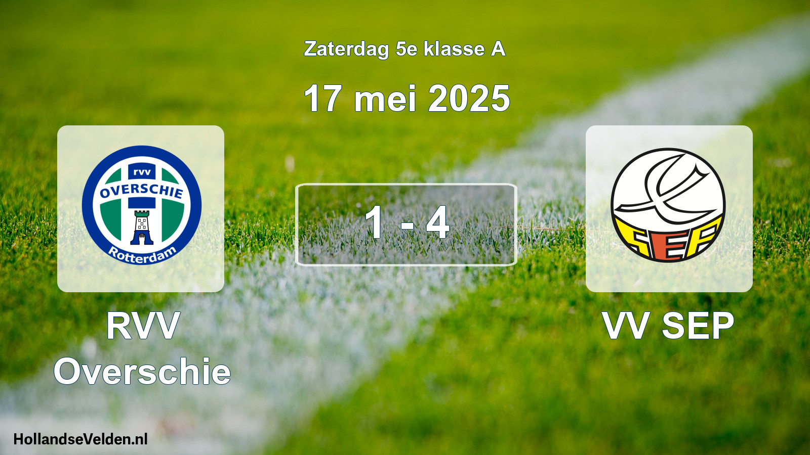 Total number of matches played: RVV Overschie - VV SEP 1 - 4 (17 May 2025)