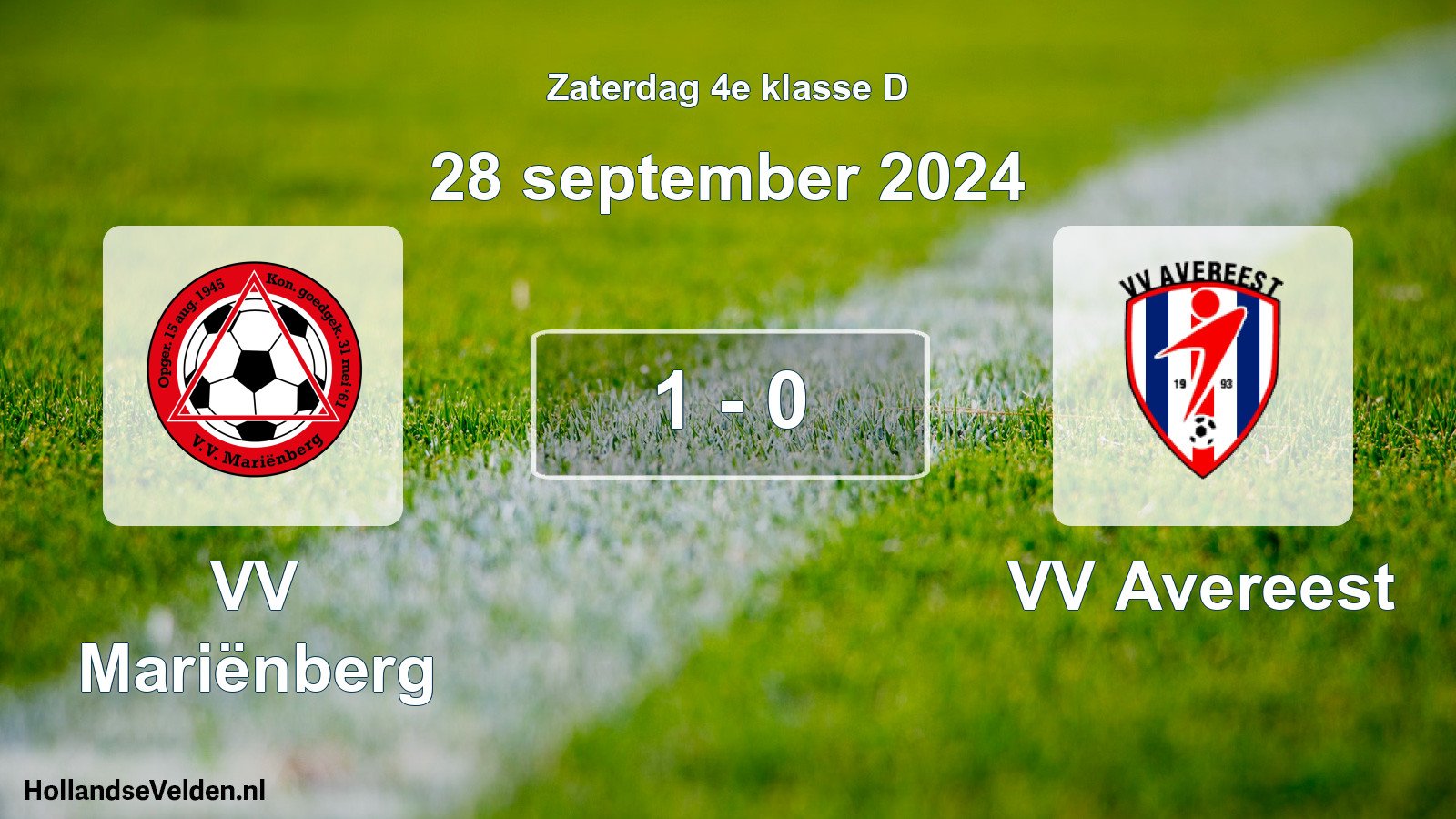 Total number of matches played: VV Mariënberg - VV Avereest 1 - 0 (28 September 2024)