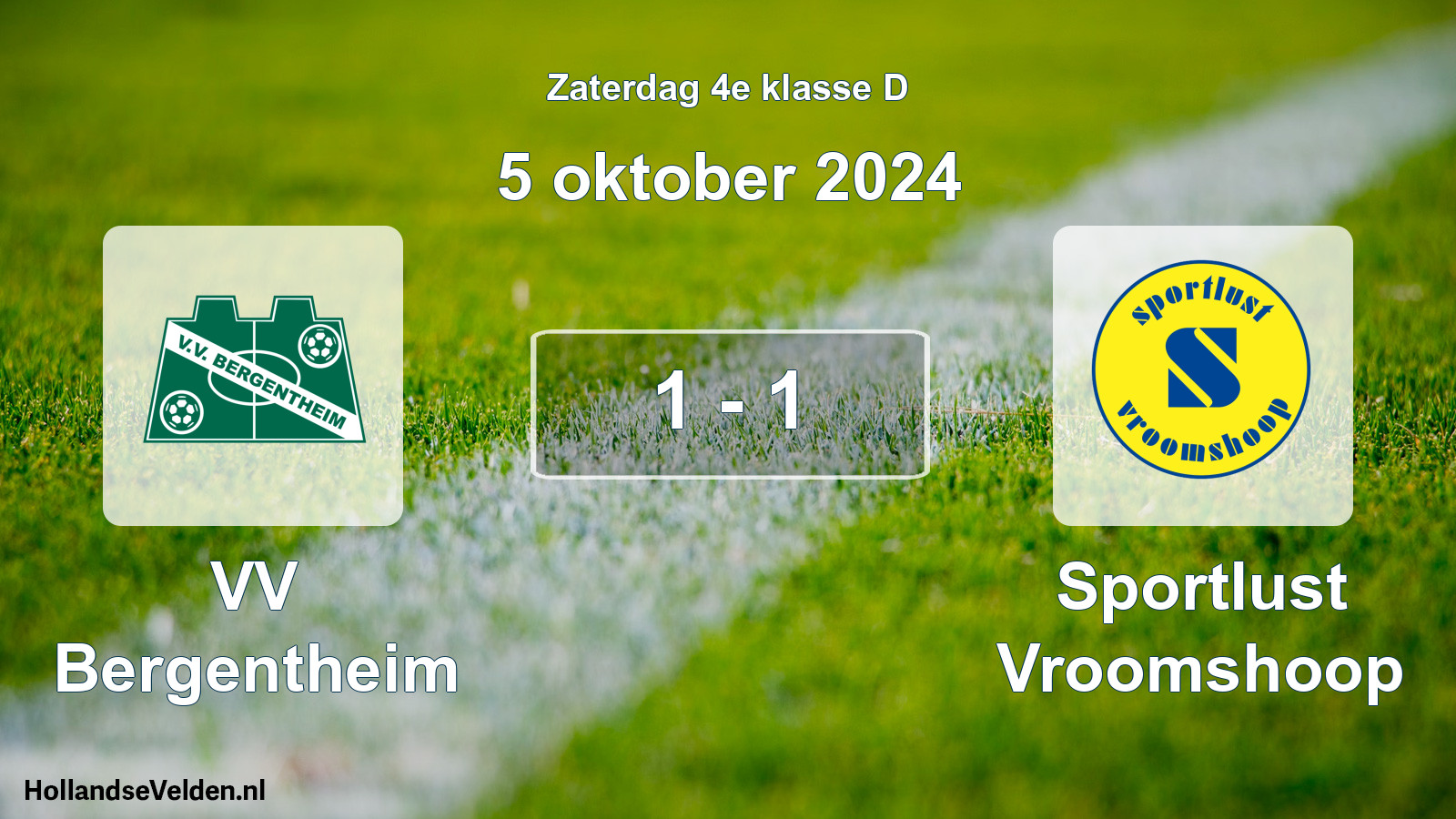 Total number of matches played: VV Bergentheim - Sportlust Vroomshoop 1 - 1 (5 October 2024)