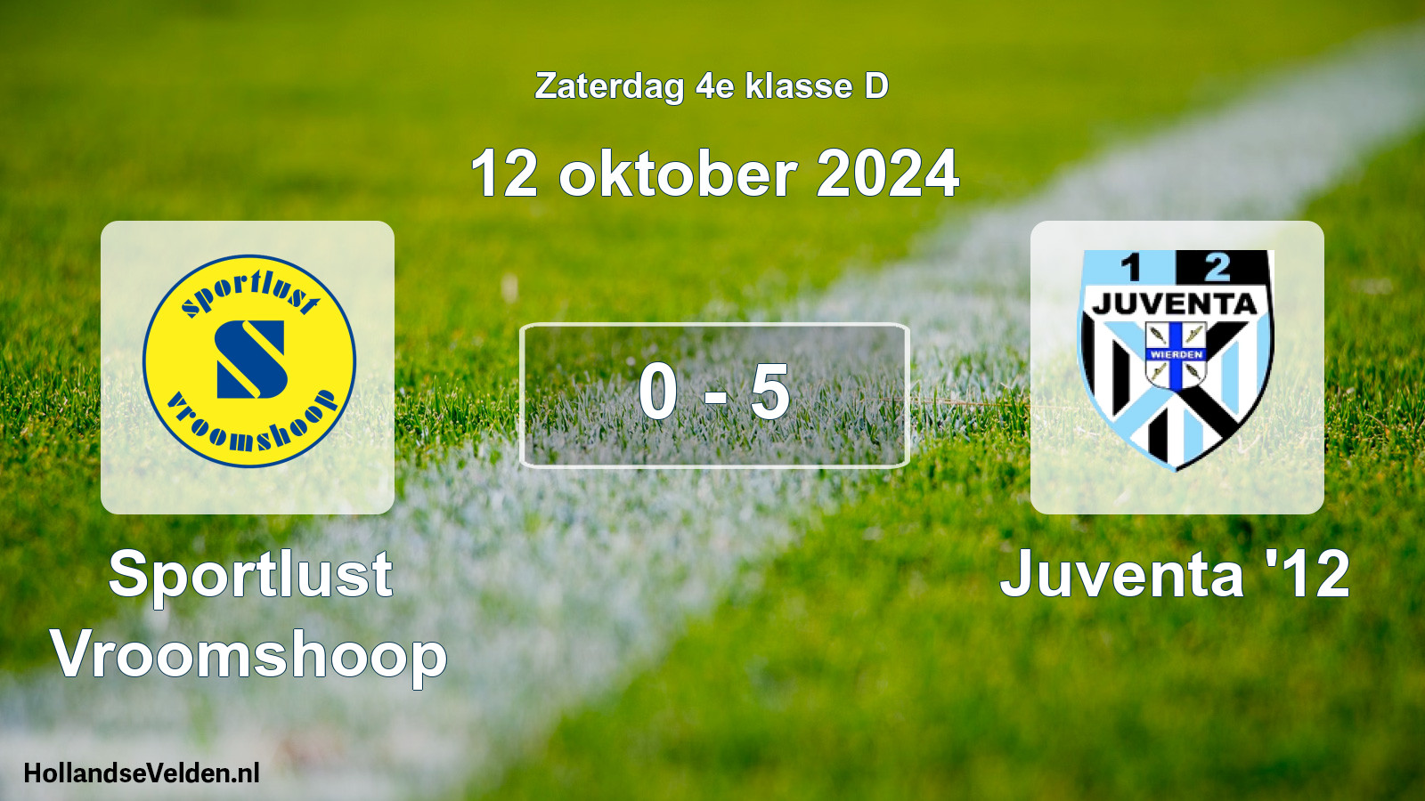 Total number of matches played: Sportlust Vroomshoop - Juventa '12 0 - 5 (12 October 2024)