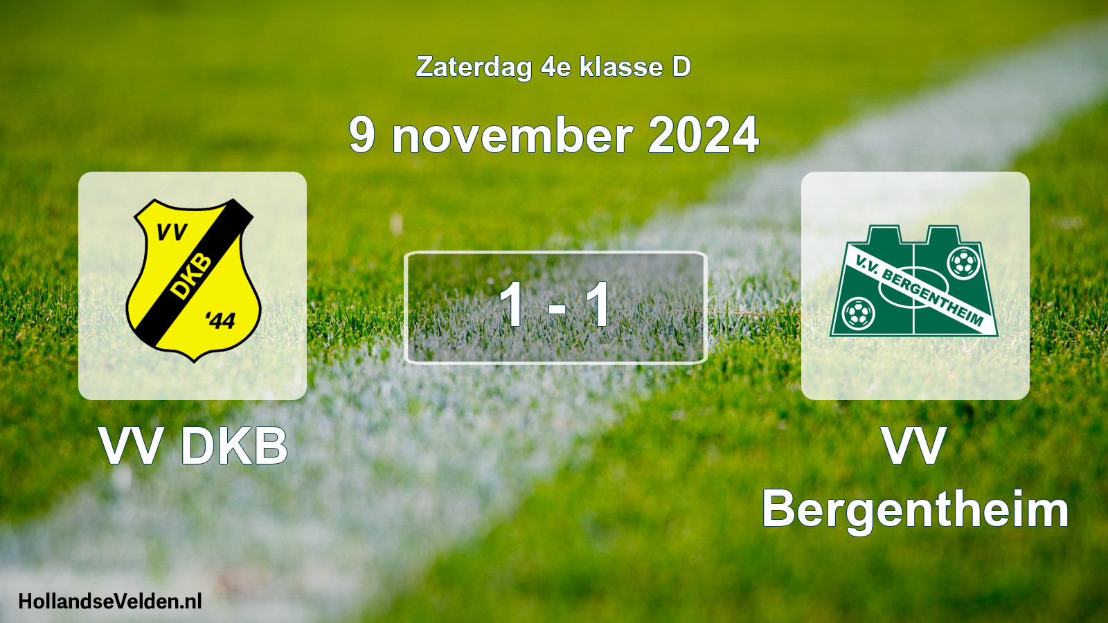 Total number of matches played: VV DKB - VV Bergentheim 1 - 1 (9 November 2024)